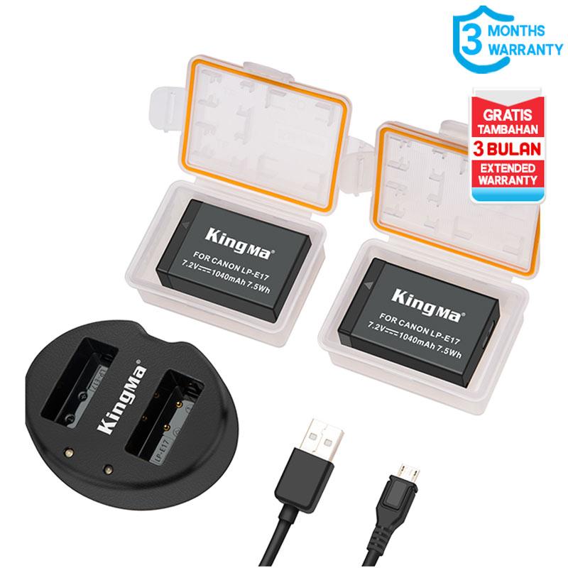 kingma baterai kit for canon lp e17 2 pack dual charger