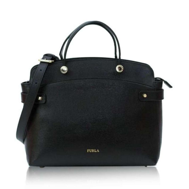 Jual FURLA Agata Top Handle Onyx Medium Satchel Bag Wanita di