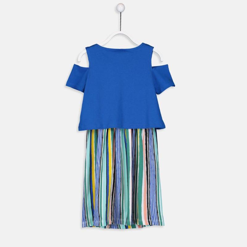 Jual Lc Waikiki Girl S Dress And T Shirt White Striped 9s8374z4