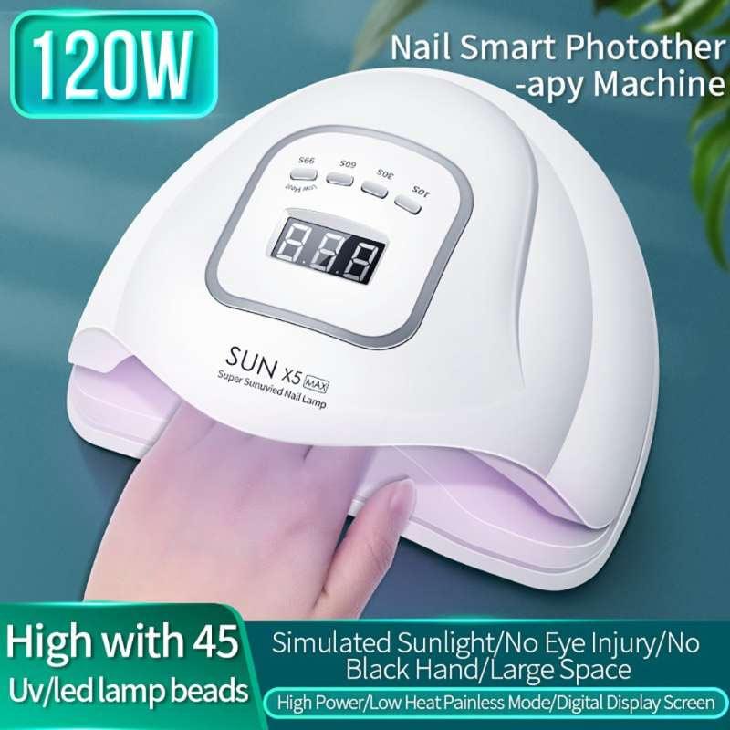 sun nail gel curing lamp light nail gel polish dryer nail art machine led uv 120w