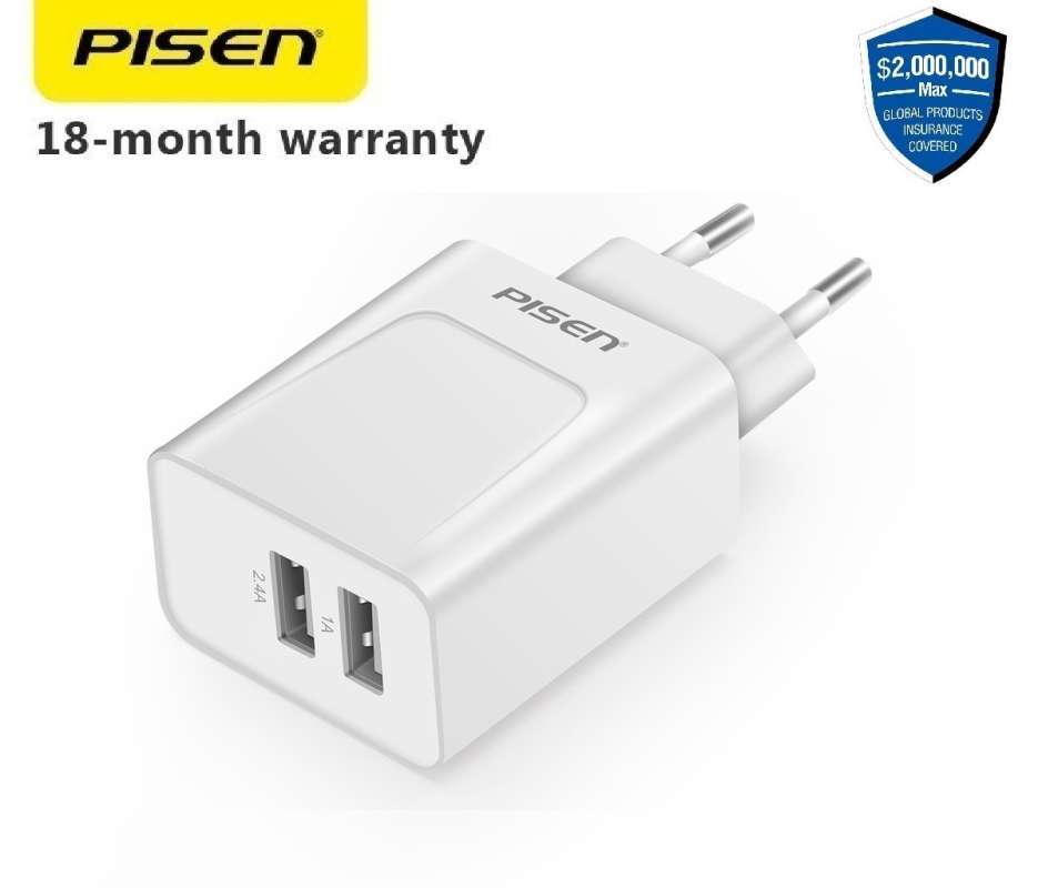 Jual Pisen Dual Usb Charger 1a 2 4a Fast Charging Eu Standard Original Port Cas Hp Android Iphone Online Desember 2020 Blibli