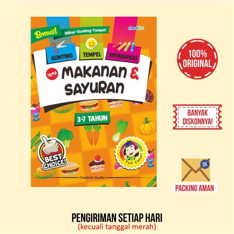 Jual Buku Aktivitas Anak Gunting Tempel Mewarnai Tema Makanan Sayuran Murah Mei 2021 Blibli