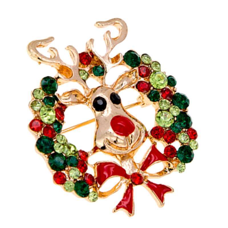 Jual Christmas Themed Brooch Lapel Pin Elk Deer Bowknot Corsage Xmas Gift Jewelry Online November 2020 Blibli Com