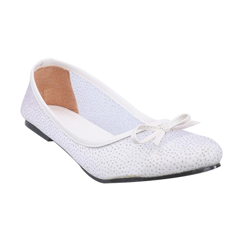 GIA Princess Flat Shoes - White Glitter