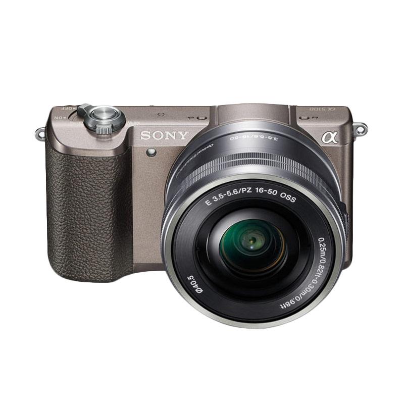 SONY ILCE A5100L Kit 16-50mm Kamera Mirrorless - Brown Bonus Memory SD card 8GB