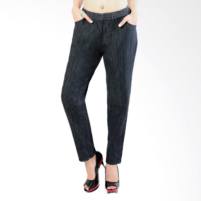 Dline Jegging Jeans Jumbo Garment Celana Wanita - Black