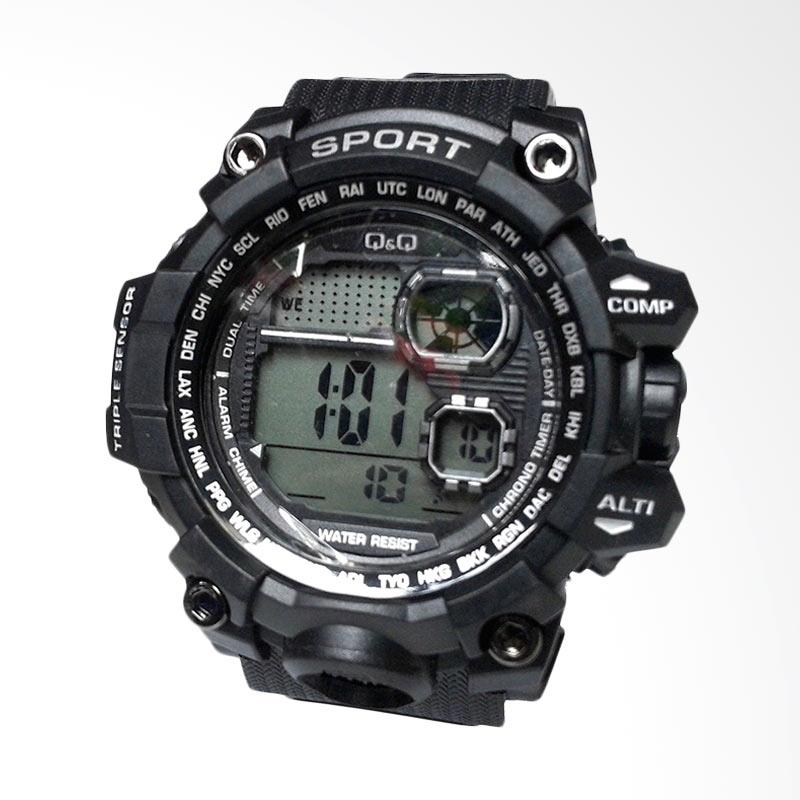 QnQ Digital Sport Jam Tangan Pria - Black 8809