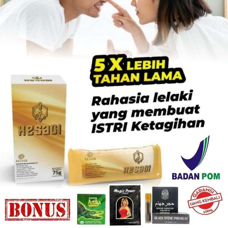 kesagi suplemen herbal khusus pria paket 2 box bonus kondom gerigi 1 pak minyak lintah papua pembesar mr p