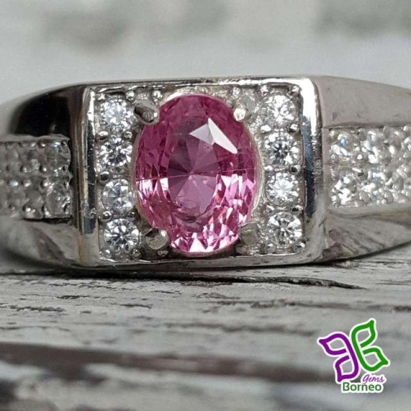 Jual Natural Pink Sapphire 0.8ct Cincin Batu Safir Srilanka PS442