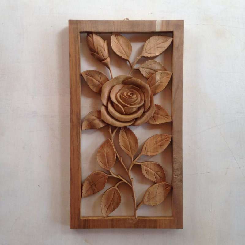 Jual Hiasan Dinding Dekorasi Dinding Kayu Jati Isi Bunga Mawar Murah Mei 2021 Blibli