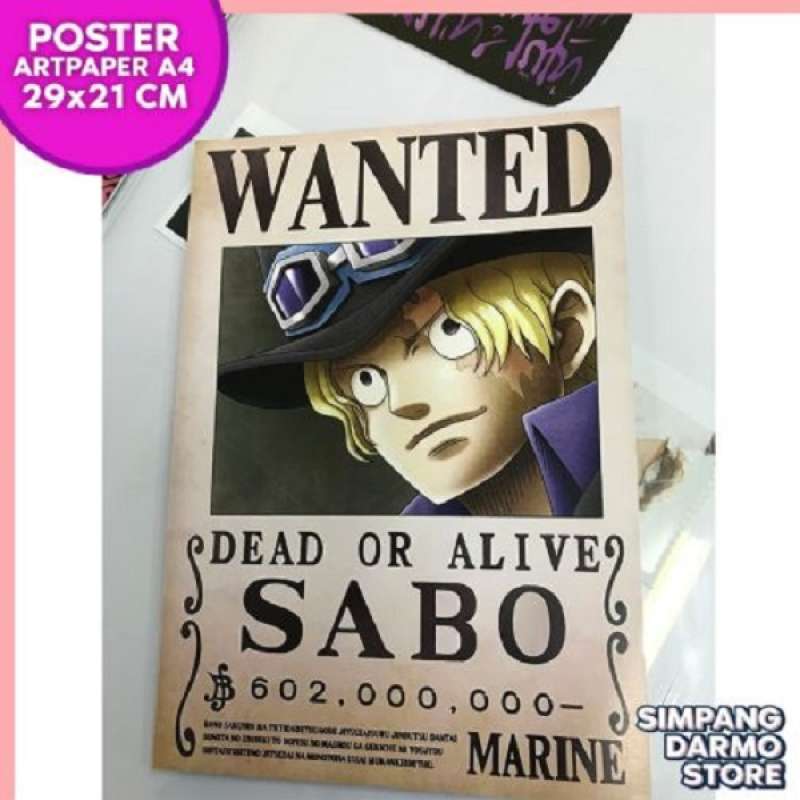 Jual Poster One Piece Buronan Sabo Wanted Bounty Terbaru Straw Hat Di Seller Simpang Darmo Store Kota Surabaya Jawa Timur Blibli