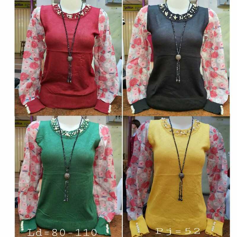Jual Atasan Rajut Combi Apl Mutiara Baju Atasan Wanita Lengan Panjang Blouse Rajut Import Online Mei 2021 Blibli