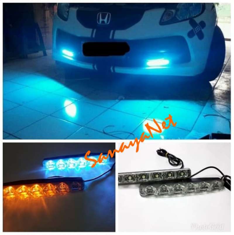 lampu drl led dengan sein flowing cahaya biru langit