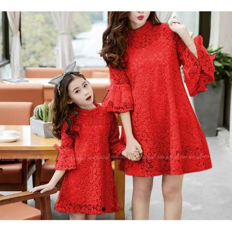 Promo Baju Couple Mom Kids Dress Pasangan Ibu Dan Anak Lacey Maroon 11250 Diskon 10 Di Seller Baju Couple Online Bantan Kota Medan Blibli