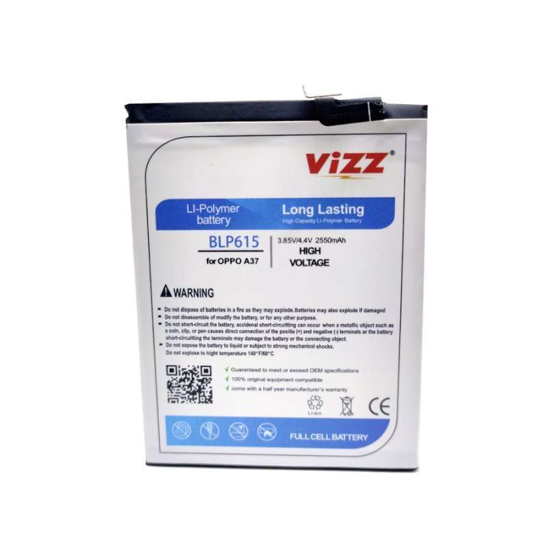 Promo Vizz Baterai OPPO A37 Blp 615 2550 Mah Garansi Resmi Diskon