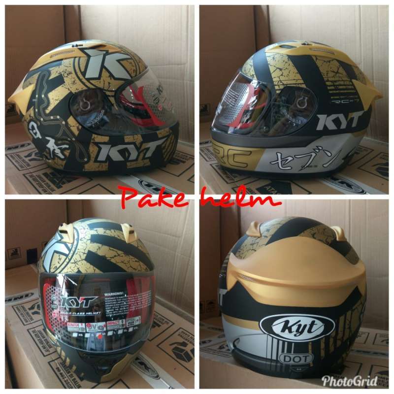 Jual HELM KYT RC7 KYT RC SEVEN 17 BLACK DOFF GOLD HELM KYT FULL