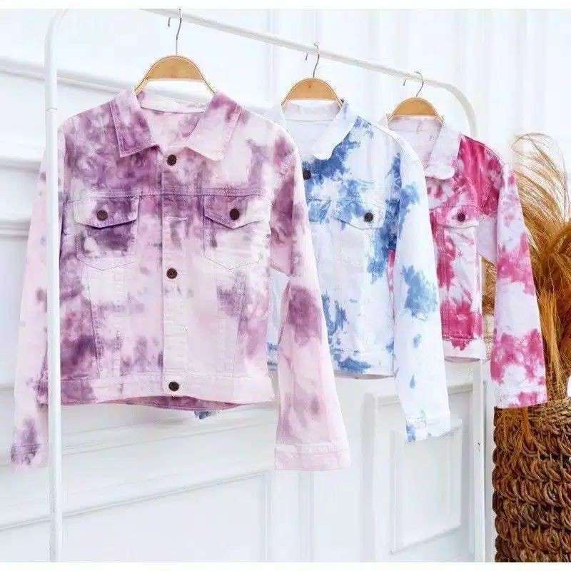 Jual JAKET TIE DYE DENIM JEANS JAKET 