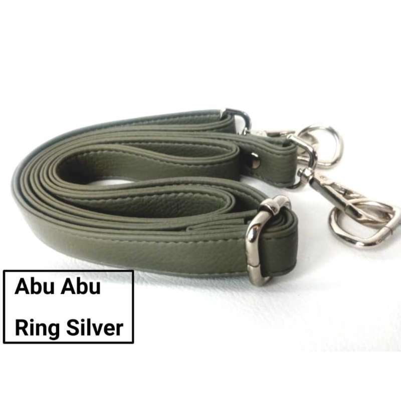 Jual Tali Tas Selempang kulit sintetis Ring SILVER Tebal high
