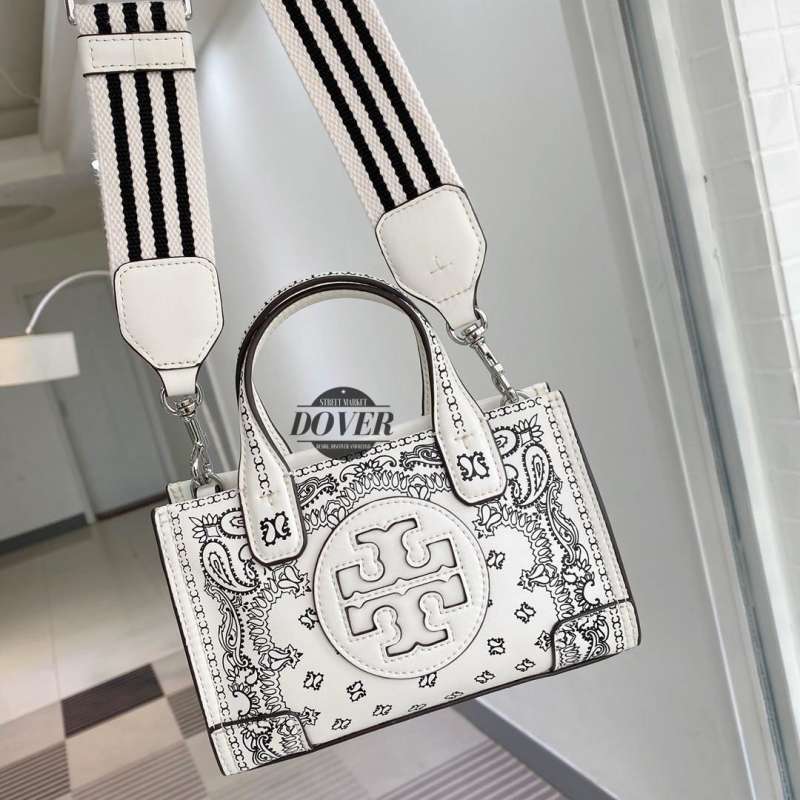 Tory burch ella printed on sale leather micro tote bag