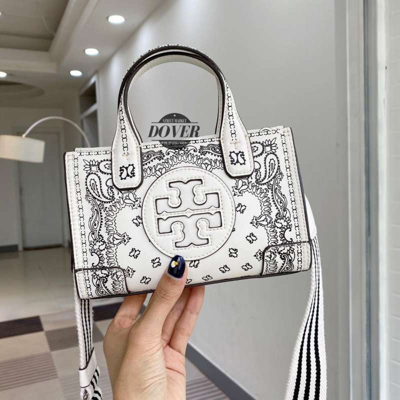 Tory burch ella printed leather micro tote hotsell bag