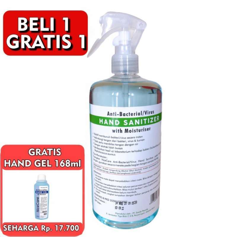 Jual Hand Sanitizer 500ml Cair Triger Spray Alcohol 70 Izin Edar