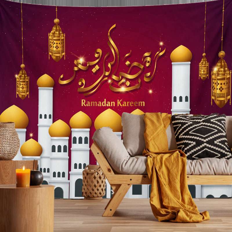 Promo Tapestry Eid Mubarak Wall Hanging, Nice Ornaments For Living Room