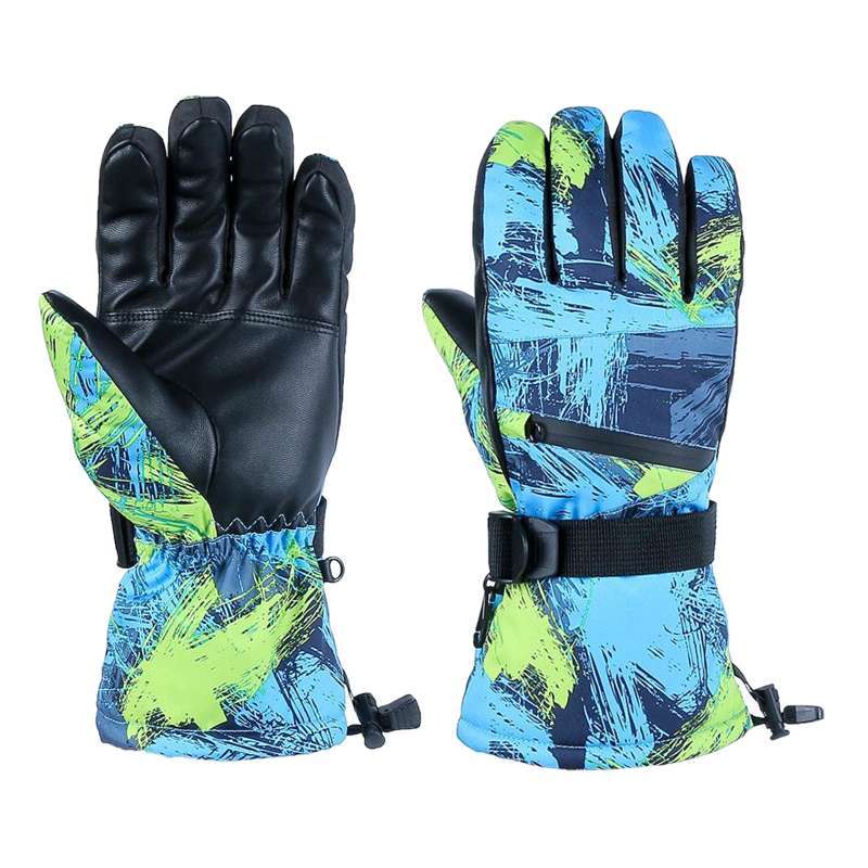 blue snow gloves