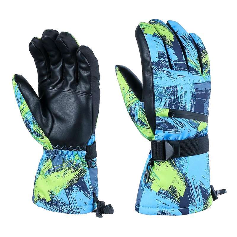 blue snow gloves