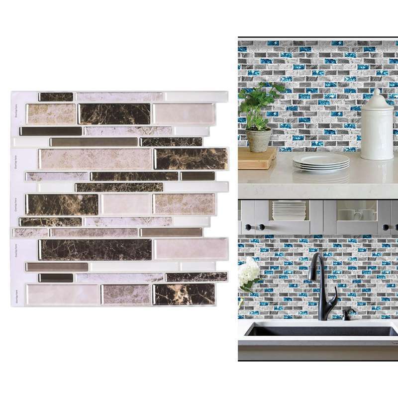Promo 3d Marble Tile Backsplash Wallpaper 12x12in For Kitchen Counter Top Diy Style 5 Di Seller Homyl China Blibli