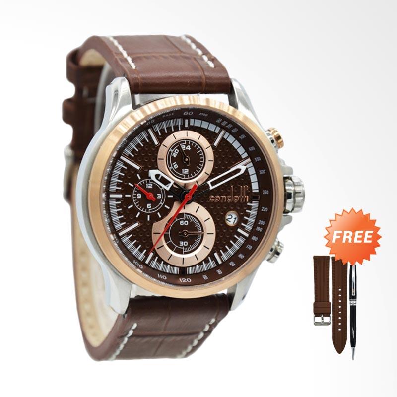 Harga Promo Condotti Creazione Chronograph Interchangeable Strap Jam Tangan Pria Brown CN3044 S05 .