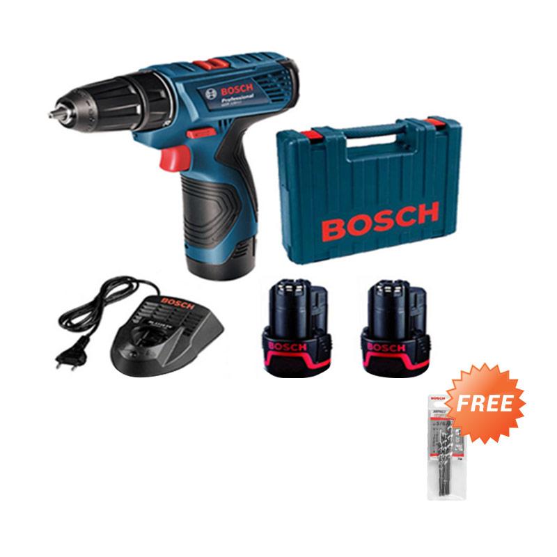 Jual Bosch Gsb 120 Li Cordless Impact Drill Mesin Bor Biru Free