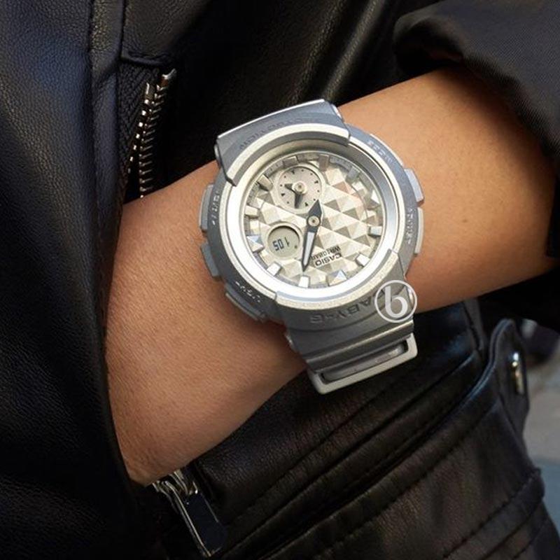 CASIO Baby-G BGA-195-8A Diamond Studs Jam Tangan Wanita Silver