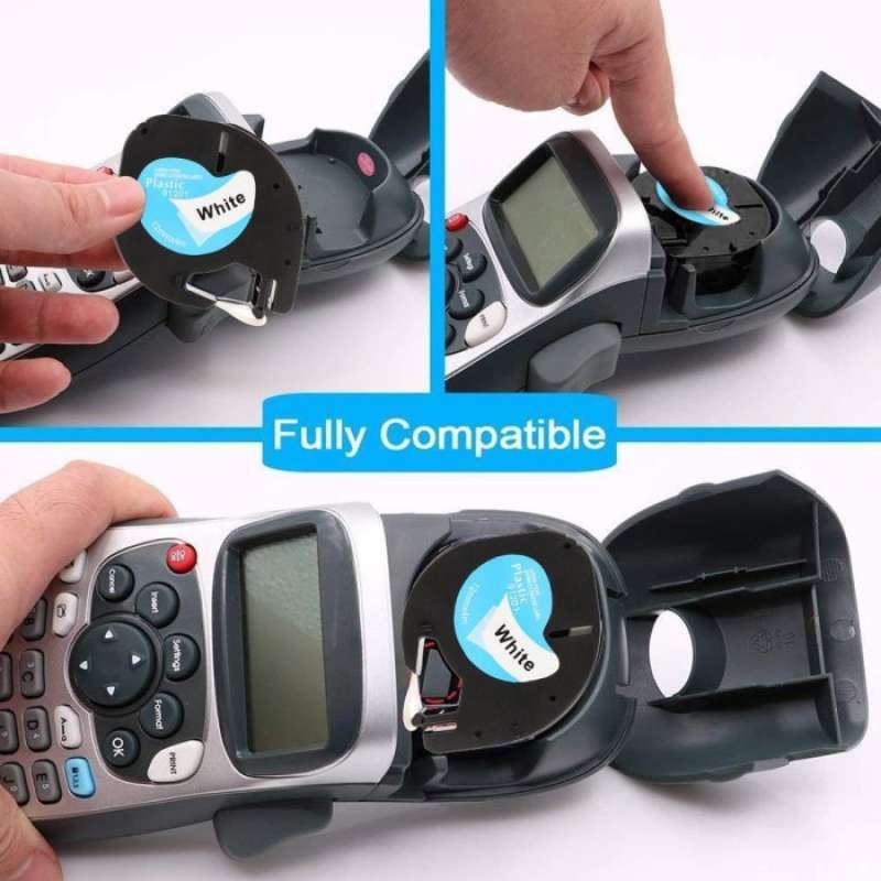 5pk Tape Label Plastik Compatible untuk dymo letratag 91331 12mm