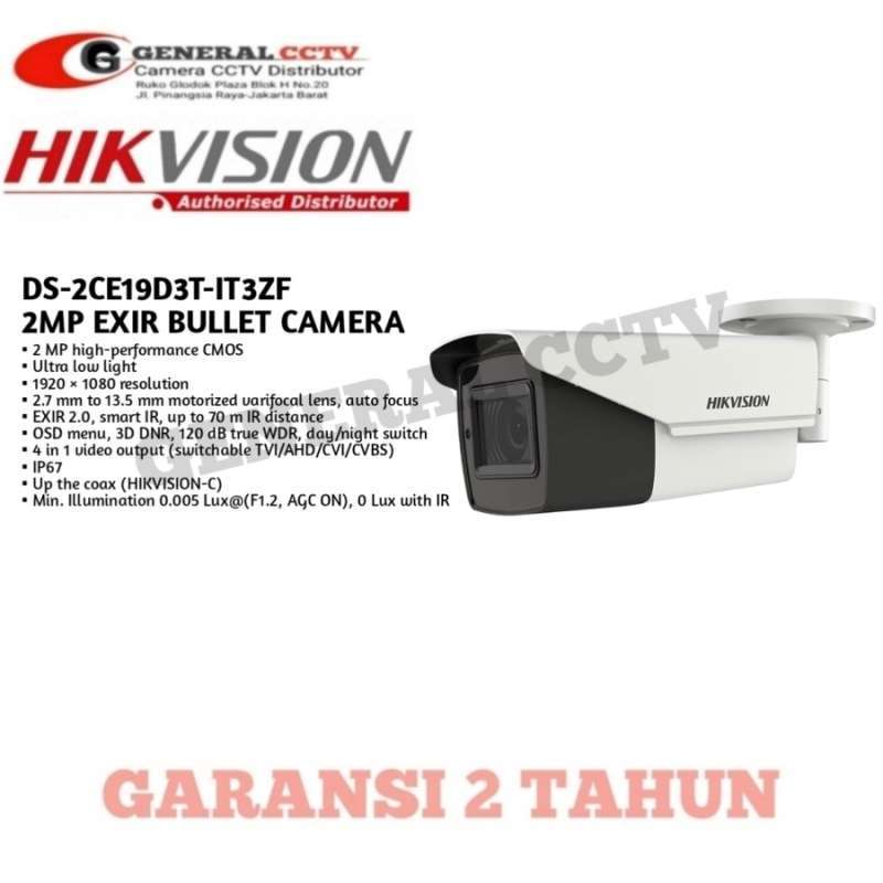 Jual CAMERA HIKVISION MOTORIZED 2MP TURBO Ultra Low Light DS-2CE19D3T-IT3ZF  di Seller GENERALCCTV - GENERALCCTV - Kota Jakarta Barat | Blibli