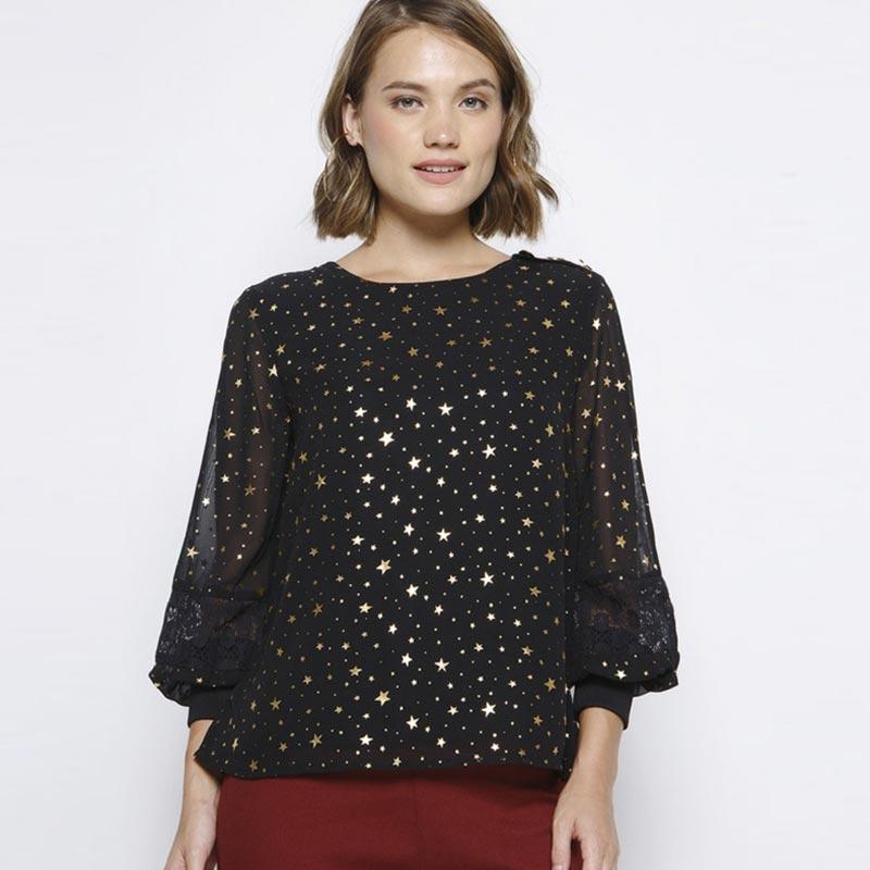 Jual Minimal Stars Printed Jet Blouse 