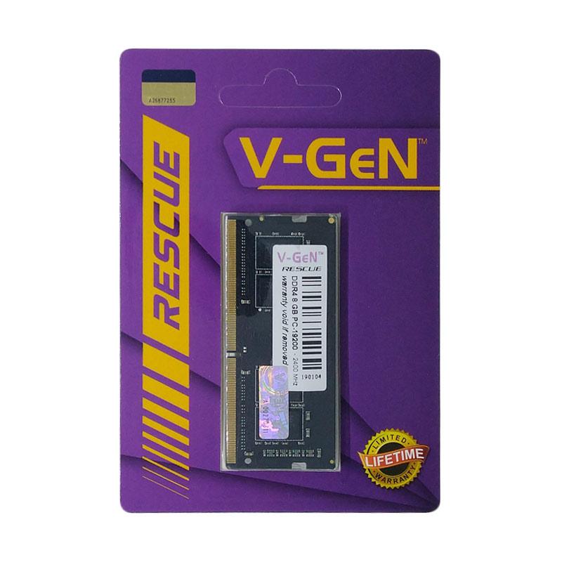 V-GEN Rescue SODimm Memory RAM for Notebook Black [8GB/ DDR4/ PC19200/  2400Mhz]