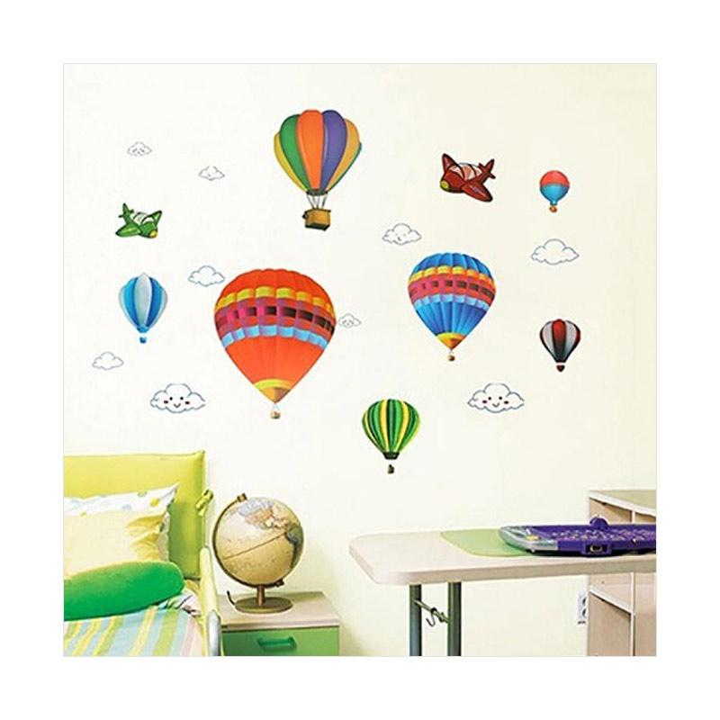 Cartoon Hot Air Balloon Pattern Wall Stickers for KidsRoomDecor Wall Stickers ~