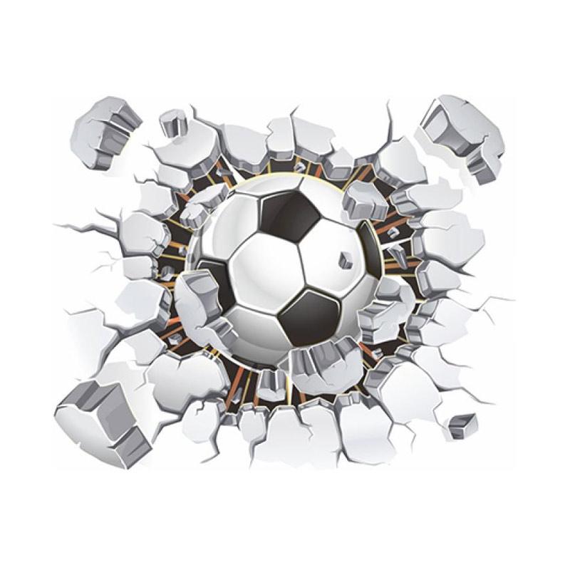 Jual Bluelans Removable 3d Football Cracked Wall Art Sticker Kid