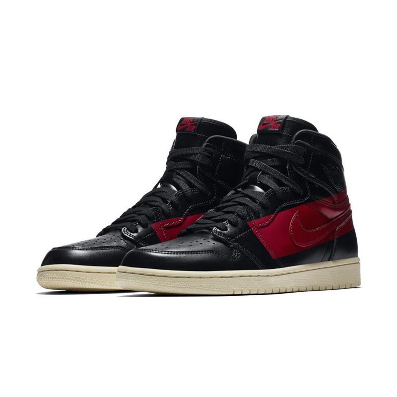 nike nike men air jordan 1 retro high og defiant couture sepatu sneakers pria black red bq6682 006 full11