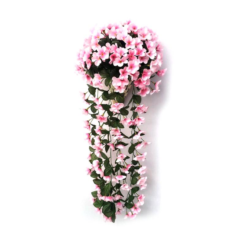 Jual Bluelans Hanging Wall Artificial Violet Orchid Flower Rattan