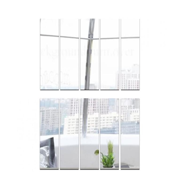 Jual Bluelans Long Rectangle Bar Modern Mirror Wall Stickers Diy