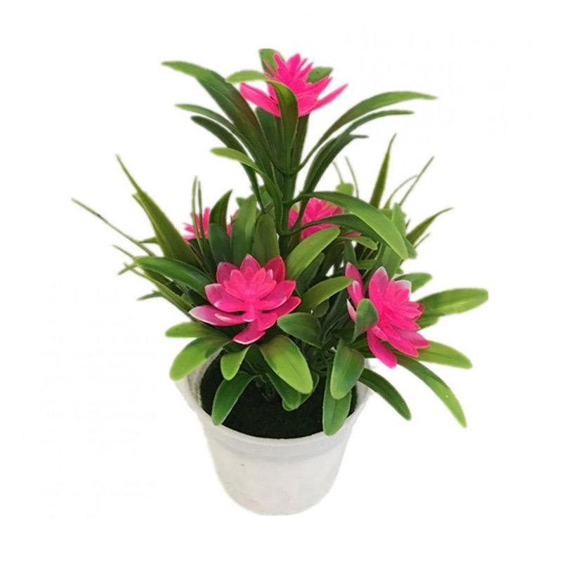 Jual Bluelans Artificial Fake Lotus Flower Potted Plant Bonsai Wedding Party Garden Home Decor Online Agustus 2020 Blibli Com