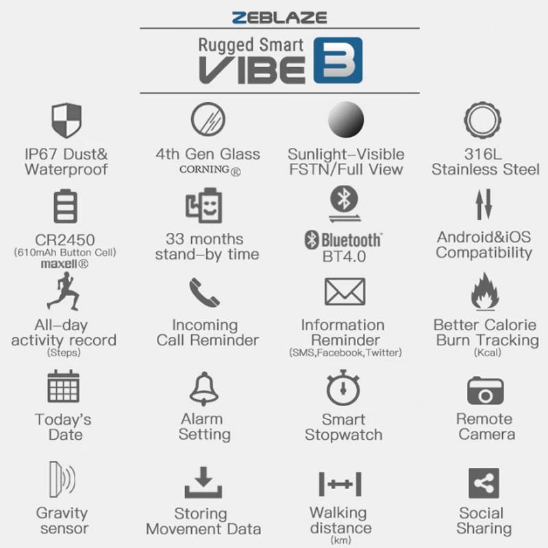 Jual Zeblaze Vibe 3 Flagship Rugged Waterproof Smartwatch for iOS