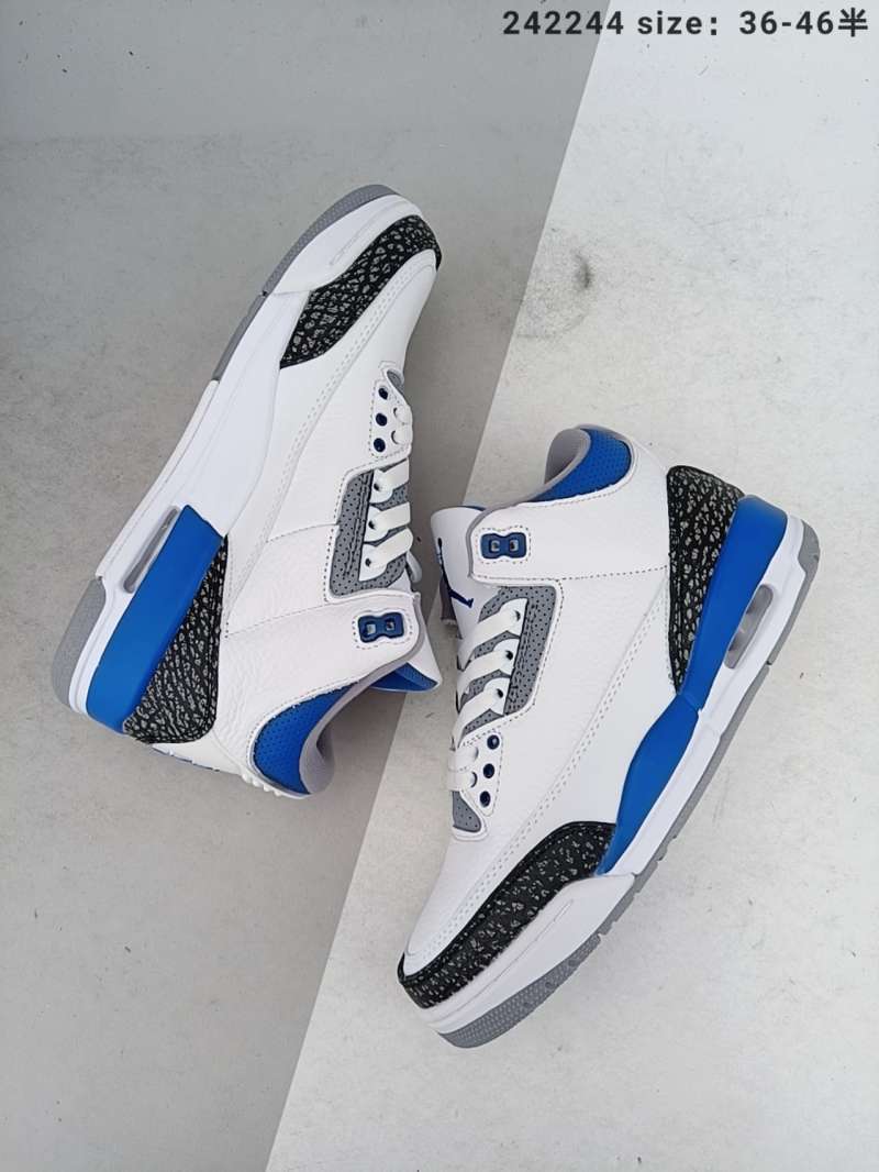 blue and white jordan basketball shoes