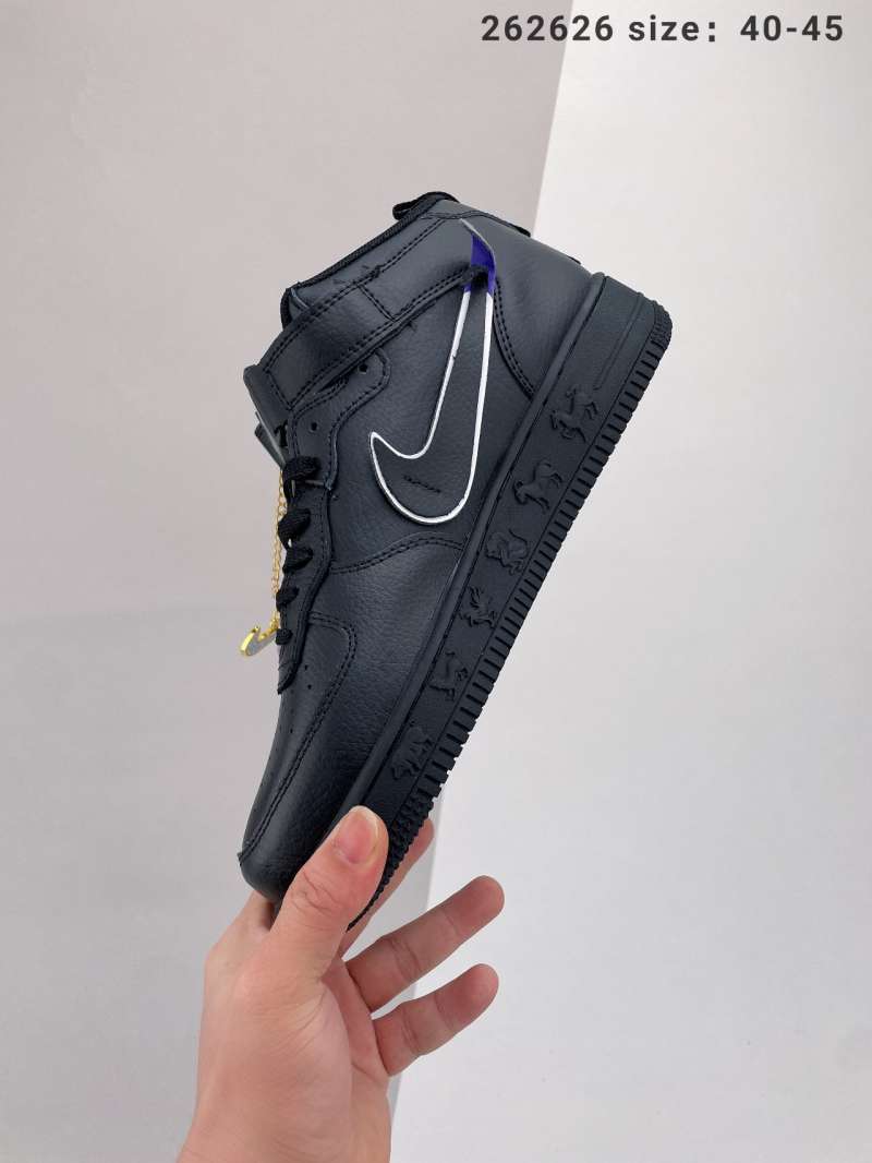 nike men black solid court borough mid top sneakers