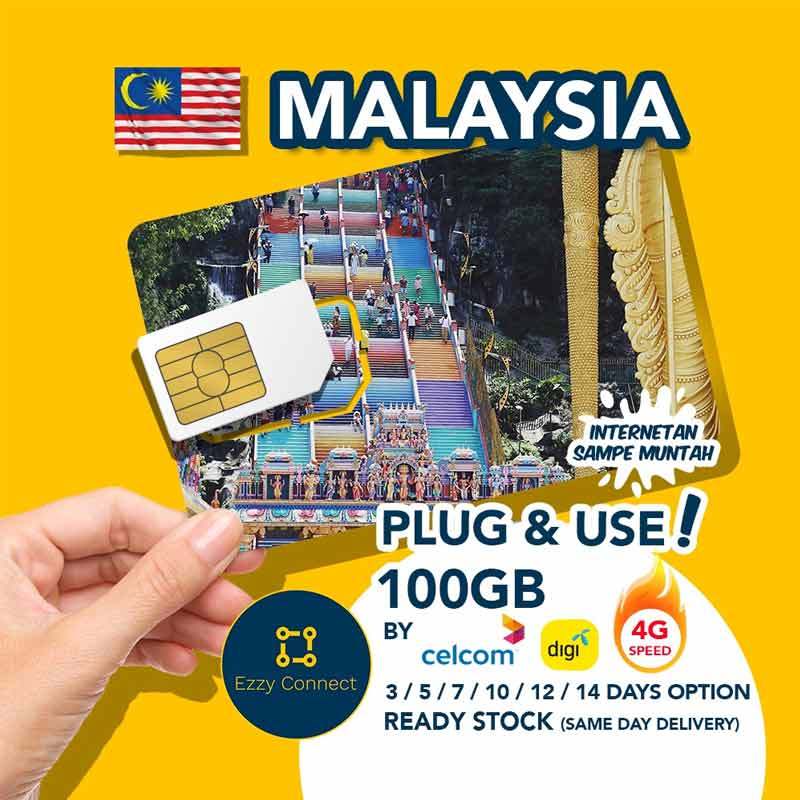 Jual Ezzy Connect Malaysia Sim Card Internasional Celcom Digi Network 12 Hari 300 Gb 4g Online September 2020 Blibli Com