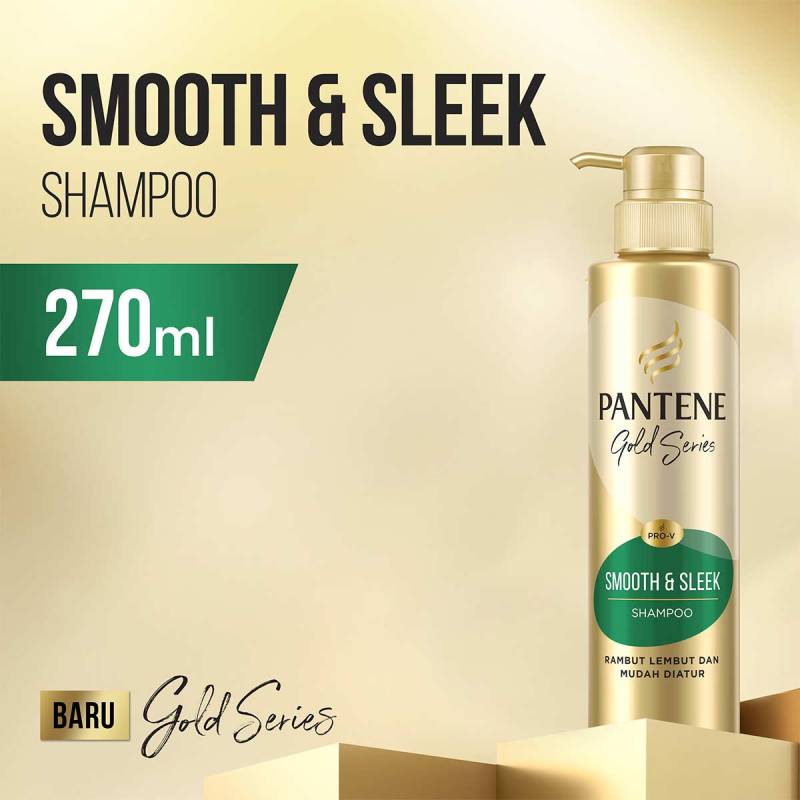 Jual Pantene Pro V Gold Series Smooth Sleek Sampo 270 Ml
