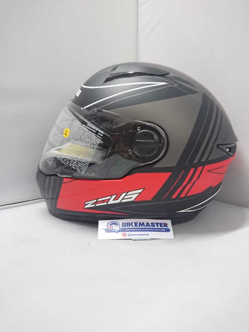Jual Helm Zeus Zs-811 Matt Black/j20 Red Full Face L Di Seller