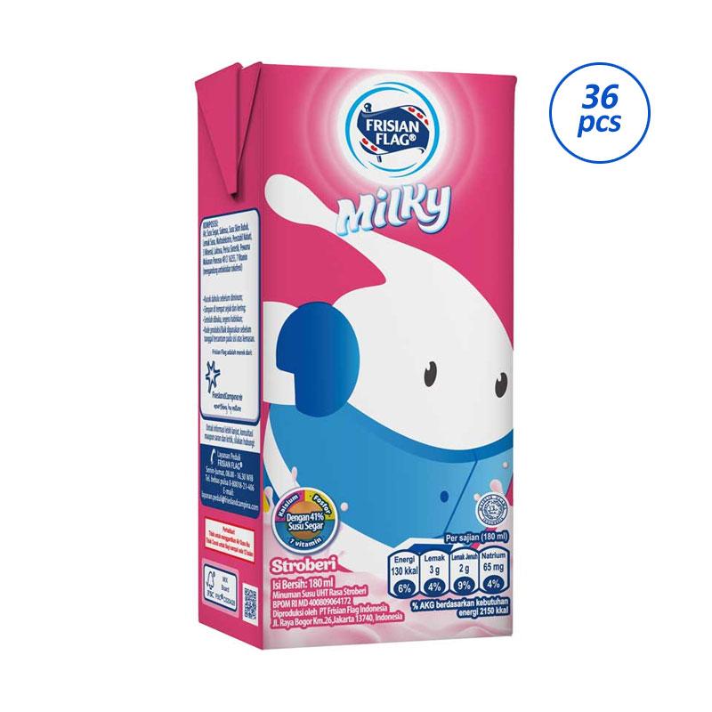Jual Frisian Flag Milky Strawberry Susu Uht 180 Ml 36 Pcs Online Desember 2020 Blibli