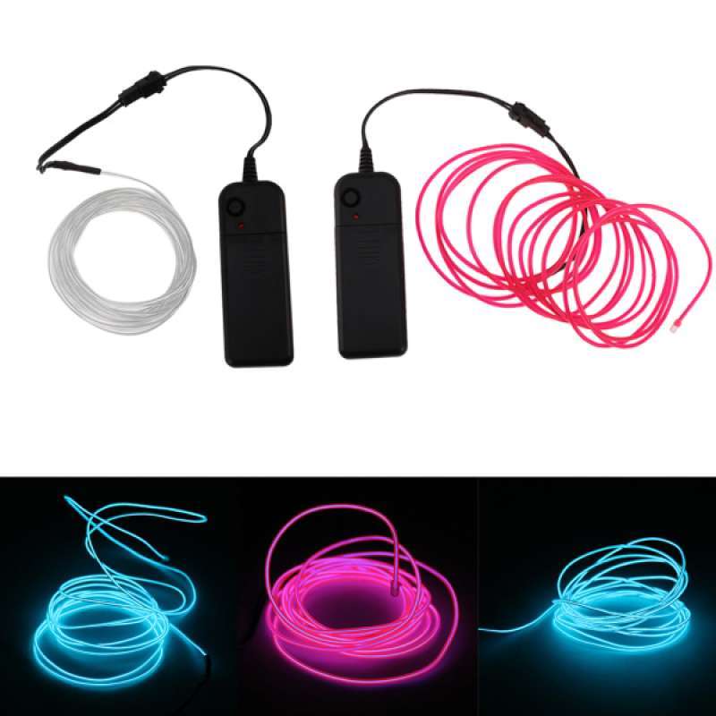 Jual 2x Colorful Neon Glowing Electroluminescent Wire El Wire With Controller Online Februari 2021 Blibli